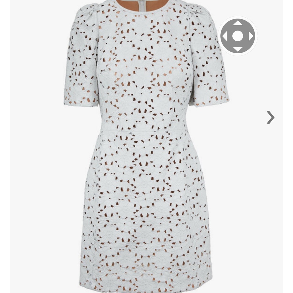 Michael Kors Collection Cream Lace Mini Dress leather